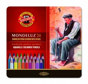 Mondeluz Watercolour Pencils Koh-i-Noor 3724 24 Colours Metal Packaging - Picture 1 of 1