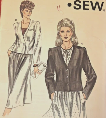 VTG`83 Kwik Sew 1267 Misses' V-Neck Double Breasted Jacket Blazer SZ 6-12 FF - Image 1 of 4