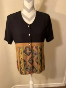 Top Caliche Vintage Multicolore Bottoni Frontali Spalline Retro Casualcore Tg M - Foto 1 di 5