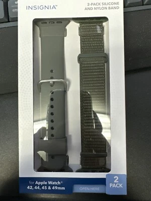 Pack de 2 correas de silicona y nailon Insignia para Apple Watch 42/44/45/49 mm gris oliva Foto 1 de 4