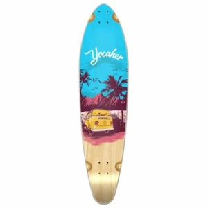 Kicktail Longboard Deck - VW Series - Blue N' Red - Picture 1 of 2
