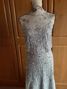 Gorgeous Sequin Maxi Dress In Silver By Monsoon Size 16 BNWT - Picture 1 of 14
