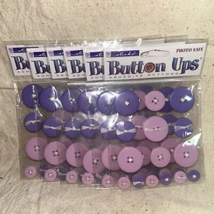 Sticko 3D Button Ups selbstklebende Knöpfe 6 Stück versiegelte Pakete lila pink neu - Bild 1 von 3