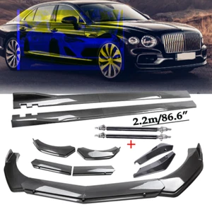 For Bentley Flying Spur Carbon Fiber Front Bumper Lip Spoiler Side Skirt Body K - Picture 1 of 24