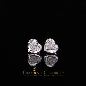 Aretes Para Hombre Heart 925 White Silver 0.15ct Diamond Women's Stud Earring - Picture 1 of 12