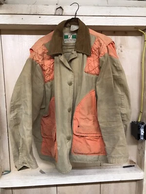 Vtg Game Winner Car Hart Style Hunting Standard Field Coat Brown Orange Used - Image 1 of 4