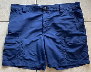 Reel Legends Shorts Mens 44 Blue Cargo Nylon Lightweight Fishing Casual - Picture 1 of 10