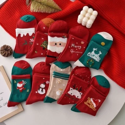 5 pares de adornos de calcetines navideños de dibujos animados - decoraciones y regalos festivos para el hogar Foto 1 de 4