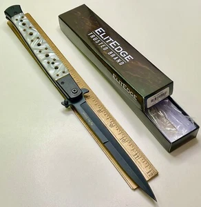 Huge 13" Long BIG BOY STILETTO by ELITEDGE w/MOP & Stainless -- ((NEW in BOX)) - Picture 1 of 15