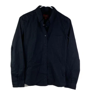 Dickies Girls S Black Basic Solid Button Front Shirt - Picture 1 of 6