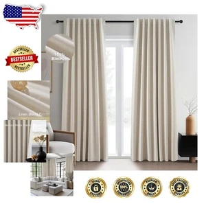 Elegant 105-Inch Blackout Curtains Set for Living Room - 100% Privacy & Style - Picture 1 of 10
