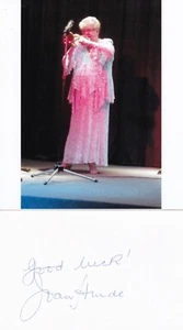 JOAN HINDE - British trumpeter and entertainer - HAND SIGNED CARD + PHOTOGRAPH - Picture 1 of 3