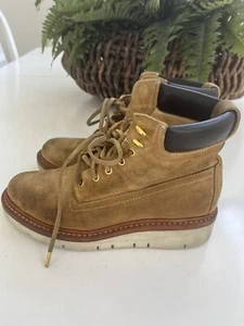 Rag & Bone Womens Tan Suede High Heel Ankle Hiking Boots Size EU 37 - Picture 1 of 12