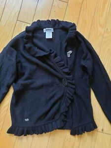 EUC girls Rykiel Enfant black cotton nylon cashmere cardigan size 12 years - Picture 1 of 6