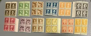 1931-1932 US Postage Stamps - Blocks of 4 - Stamp #'s 702 Through 715 (14 Total) - Picture 1 of 4