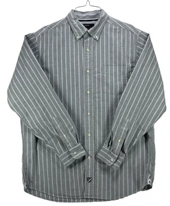 Cremieux Classics Herren Größe L grau gestreift langarm geknöpft Baumwolle Shirt - Bild 1 von 8