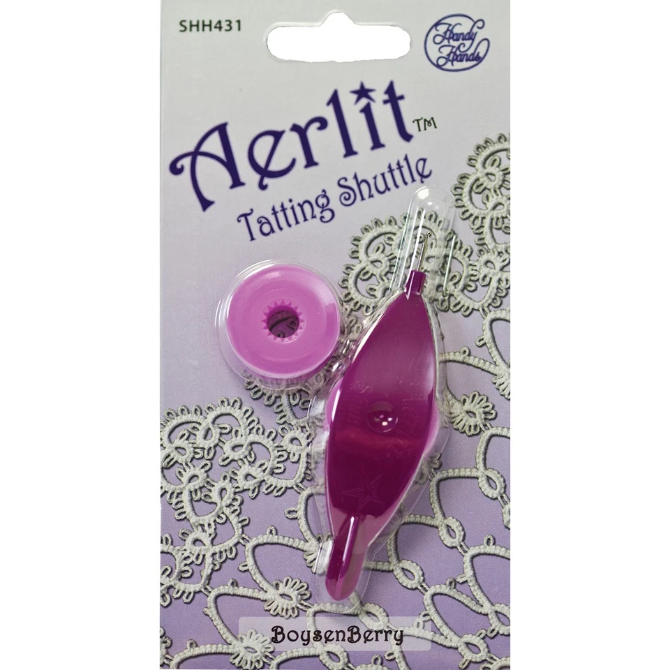 Aerlit Tatting Shuttle With 2 Bobbins-boysenberry 051588 Handy Hands