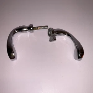 Vintage Chrom doppelseitige Türdrückergarnitur U-Form Ersatzbeschlag - Bild 1 von 9