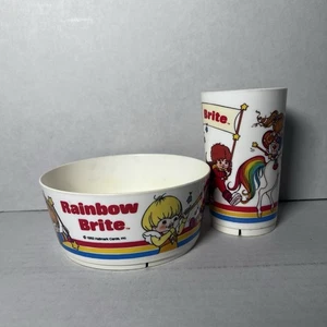 Rainbow Brite Cup & Bowl Set 1983 VTG Hallmark Cards Inc Deka Made In USA Rare - Picture 1 of 16
