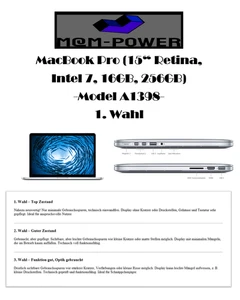 Apple Macbook Pro 15" A1398 2014 i7 256 GB SSD 16 GB RAM MacOS - Foto 1 di 4