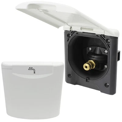 City Wasseranschluss Wasser Außensteckdose Wassersteckdose + Druckminderer weiß - Bild 1 von 4