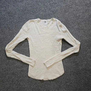 Margaret O'Leary Top Womens Size Small White Thermal Knit Layer Casual Capsule - Picture 1 of 10