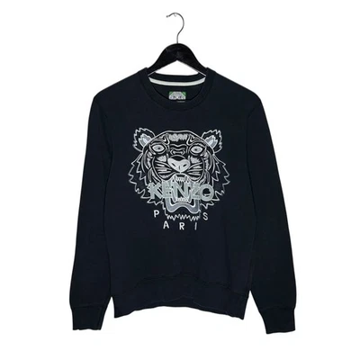 Sudadera Kenzo Paris Tiger Logo Bordado Cuello Redondo Talla M Negra Foto 1 de 4