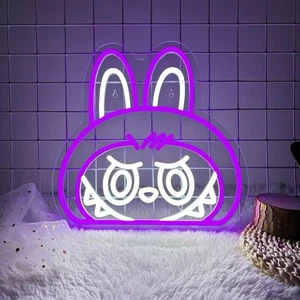 Insegna LED Neon Peluche Monster Art Design | Decorazione LED per Sala Giochi - Foto 1 di 6