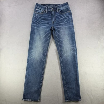 Jeans American Eagle Para Hombre 30x34 Azul Original Recto Airflex Denim Lavado Oscuro Foto 1 de 4