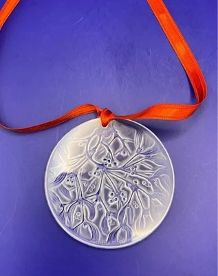 Impresionante adorno de Navidad de colección LALIQUE FRANCIA Muérdago Noel 1988 ~ 6 disponibles Foto 1 de 4