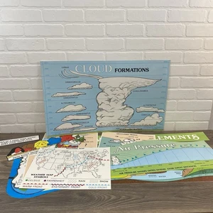 Vintage Classroom Posters Set VTG 90s Weather Science Teacher Wind - Picture 1 of 10