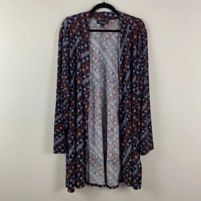 Cardigã Catherines Anywear Frente Aberta Tamanho 3X Elástico Azul Marinho Multi - Imagem 1 de 4