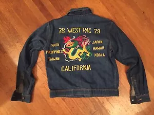 Rare 1978 79 Vietnam Levis Dragon Denim Tour Jacket Sz Lrg - Bild 1 von 10