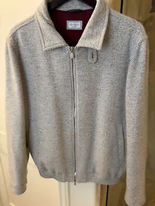 Brunello Cucinelli Wool, silk and cashmere chevron bomber jacket Size 50IT 40US - Picture 1 of 18