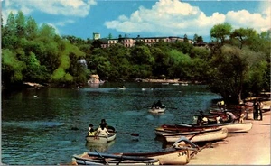 Chapultepec Lake and Castle Mexico Postcard - Picture 1 of 2