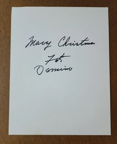 FATS DOMINO Autograph - Hand Signed with "Merry Christmas" Greeting Cover
