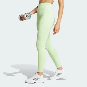 $55 adidas OPTIME STASH HR 1/1 LEGGINGS | Semi Green Spark | Medium - Picture 1 of 12