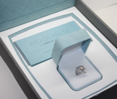 Charles & Colvard 14k White Gold 3.16ct Simulated Moissanite Galaxy Ring[113GRA] - Image 1 of 4