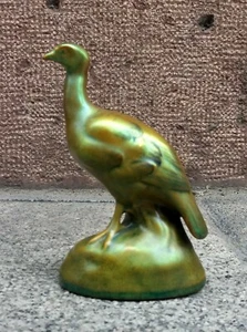 Zsolnay Green-Blue Eozin Bird/Turkey Antique Porcelain Figurine - Picture 1 of 10