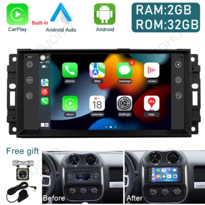 Android 13 Car Radio Stereo GPS Carplay For Jeep Wrangler Dodge RAM Chrysler - Image 1 of 4
