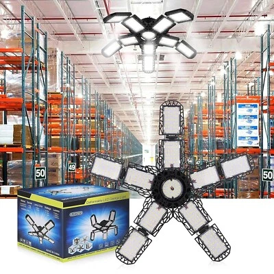 200W LED Garagenleuchte 10+1 Panel Werkstattlampe Hallenbeleuchtung Flutlicht - Bild 1 von 4