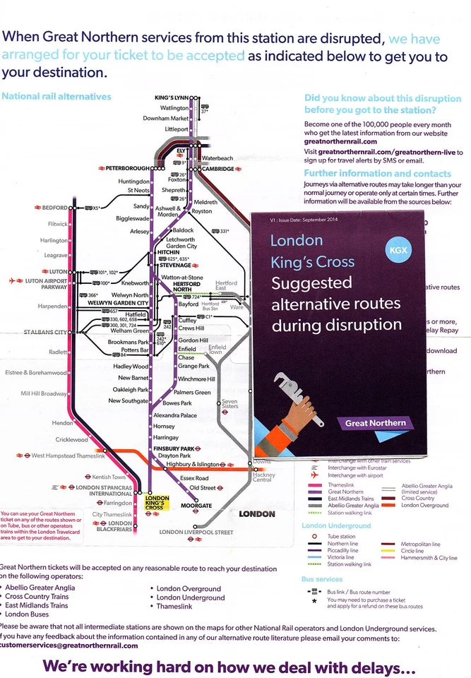 GREAT NORTHERN 2014 POCKET ALTERNATIVE ROUTES FOLDER - Image 1 of 1