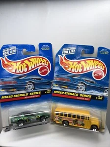 Hot Wheels 1997 Mixed Signals 80’s Corvette School Bus 1:64 Die Cast Mattel - Picture 1 of 12