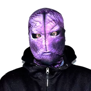 3D Effekt Gesicht Skin - Lila Alien - Stoff - Halloween Maske - Bild 1 von 12