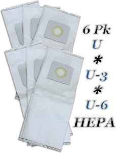 Hepa 6 PK Replacement for Panasonic Type U, U-3, U-6 Upright Vacuum Cleaner Bags - Picture 1 of 3