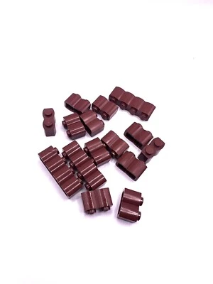 LEGO Brick 1x4, 1x2 ( 15 Pieces Total ) Brown  Log Modified C1 - Image 1 of 2