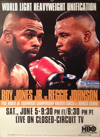 Vintage Original Roy Jones Jr. vs. Reggie Johnson Boxing Fight Poster Cover