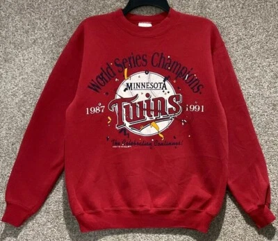 Vintage 90s MLB Mens Minnesota Twins World Series Crewneck Sweatshirt Medium USA - Image 1 of 4