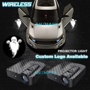 White Halloween Ghost Wireless Car Door Courtesy Projector Ghost Shadow Light - Picture 1 of 9