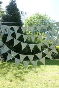 mermaid blue Handmade Indian wedding sparkly Bunting Flags 6.6 metres SKU18743 - Picture 1 of 10